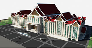 Perspective rendering of the new National Assembly building at completion (prepared by the local consultant)
